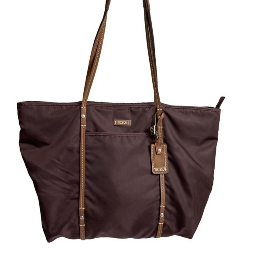 Tumi burgandy red tote bag